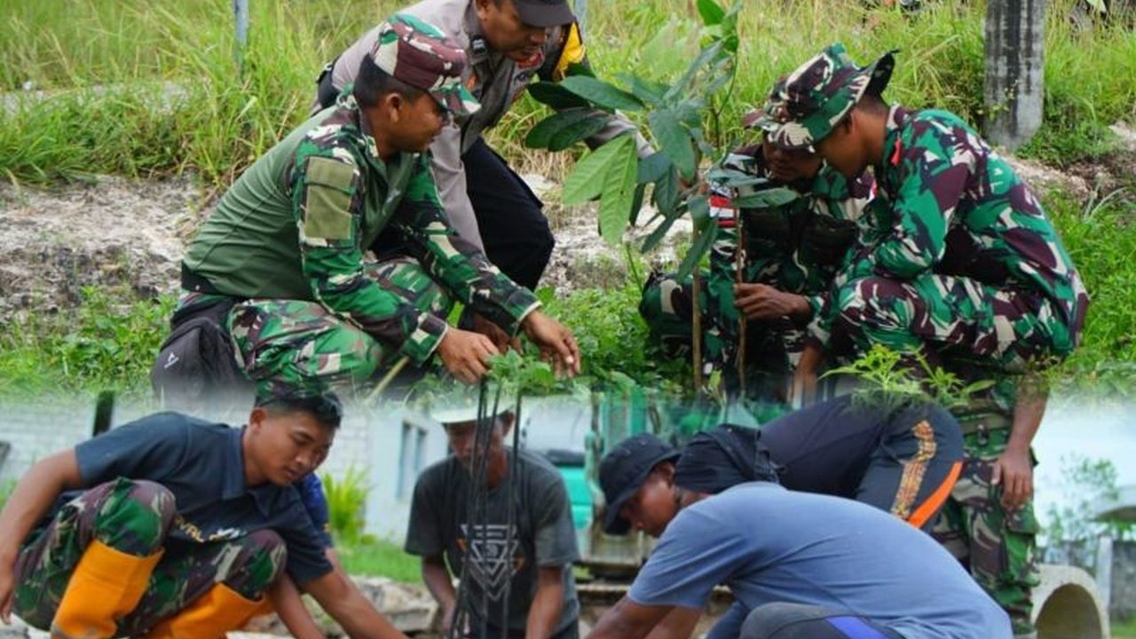Satgas TMMD Tarakan Tanam Ratusan Pohon dan Bangun Gorong-Gorong: Wujud Sinergi TNI-Polri dan Masyarakat