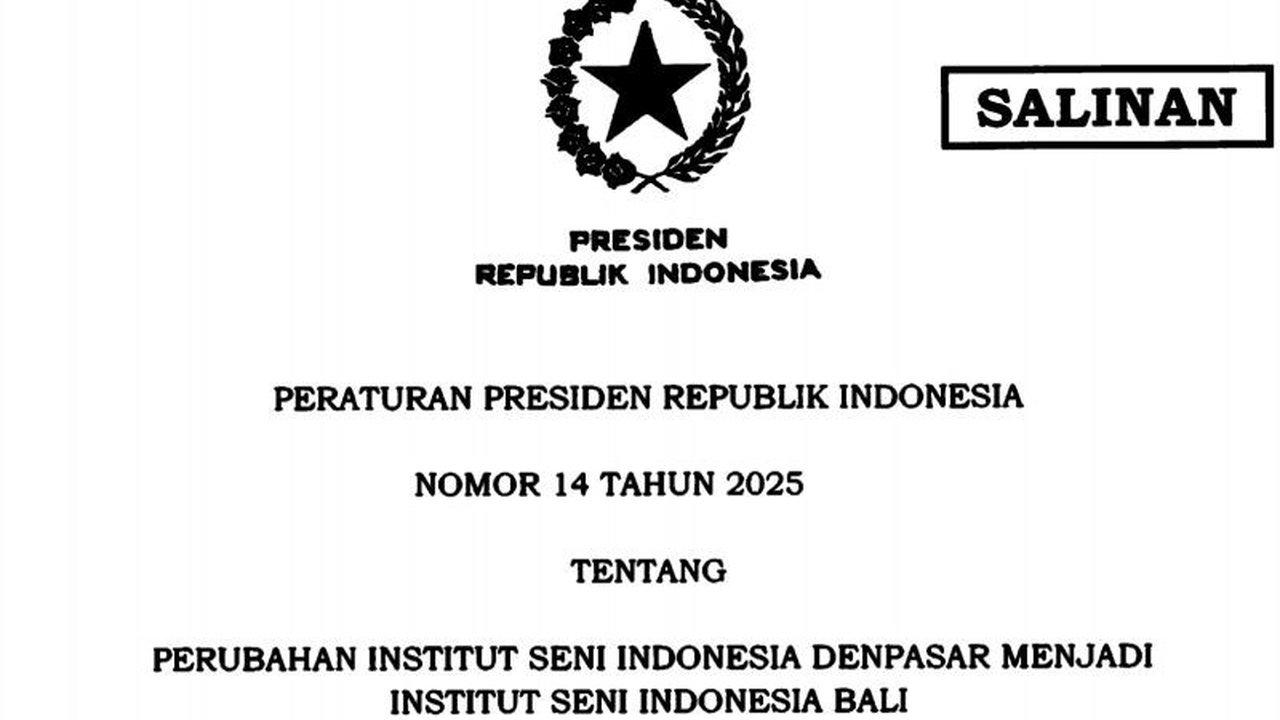 Presiden Prabowo Subianto resmi mengubah nama ISI Denpasar menjadi ISI Bali melalui Perpres 14/2025, bertujuan untuk memperkuat peran kampus tersebut di kancah internasional dan mewakili seluruh budaya Bali.