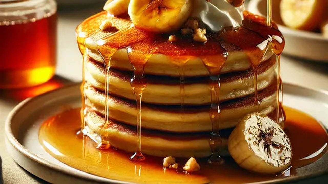 Pancake Pisang dengan Sirup Madu