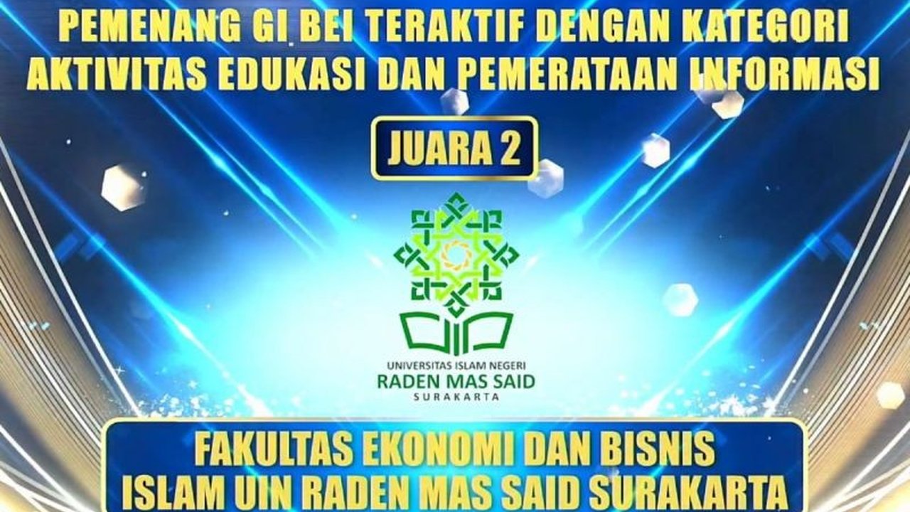 UIN Raden Mas Said Surakarta meraih prestasi membanggakan sebagai juara 2 Galeri Investasi BEI Teraktif 2025, berkat edukasi pasar modal yang aktif dan melahirkan ratusan investor baru.
