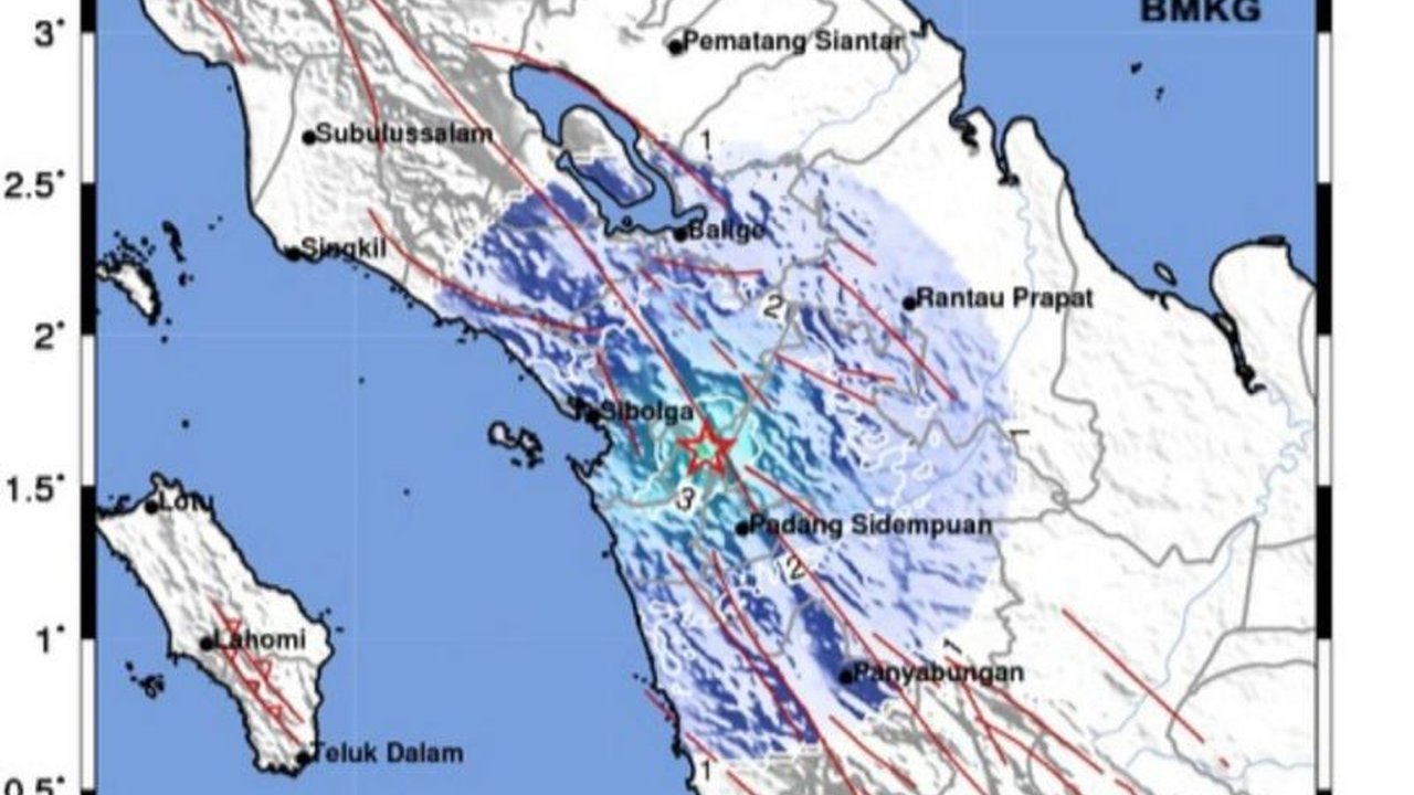 Gempa bumi tektonik magnitudo 4,5 terjadi di Sibolga, Sumatera Utara, akibat aktivitas Sesar Besar Sumatera segmen Toru; getaran dirasakan hingga Padang Sidempuan, namun belum ada laporan kerusakan.