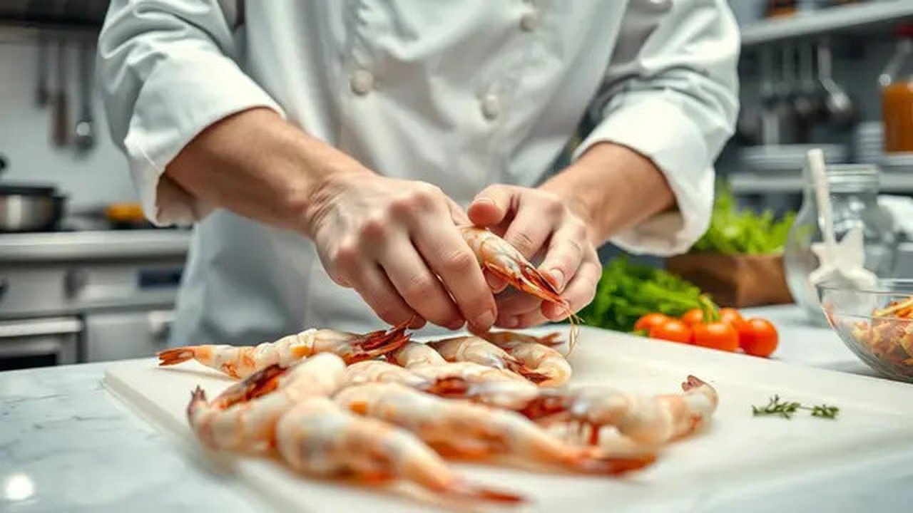 cara membersihkan udang Ilustrasi dibuat AI