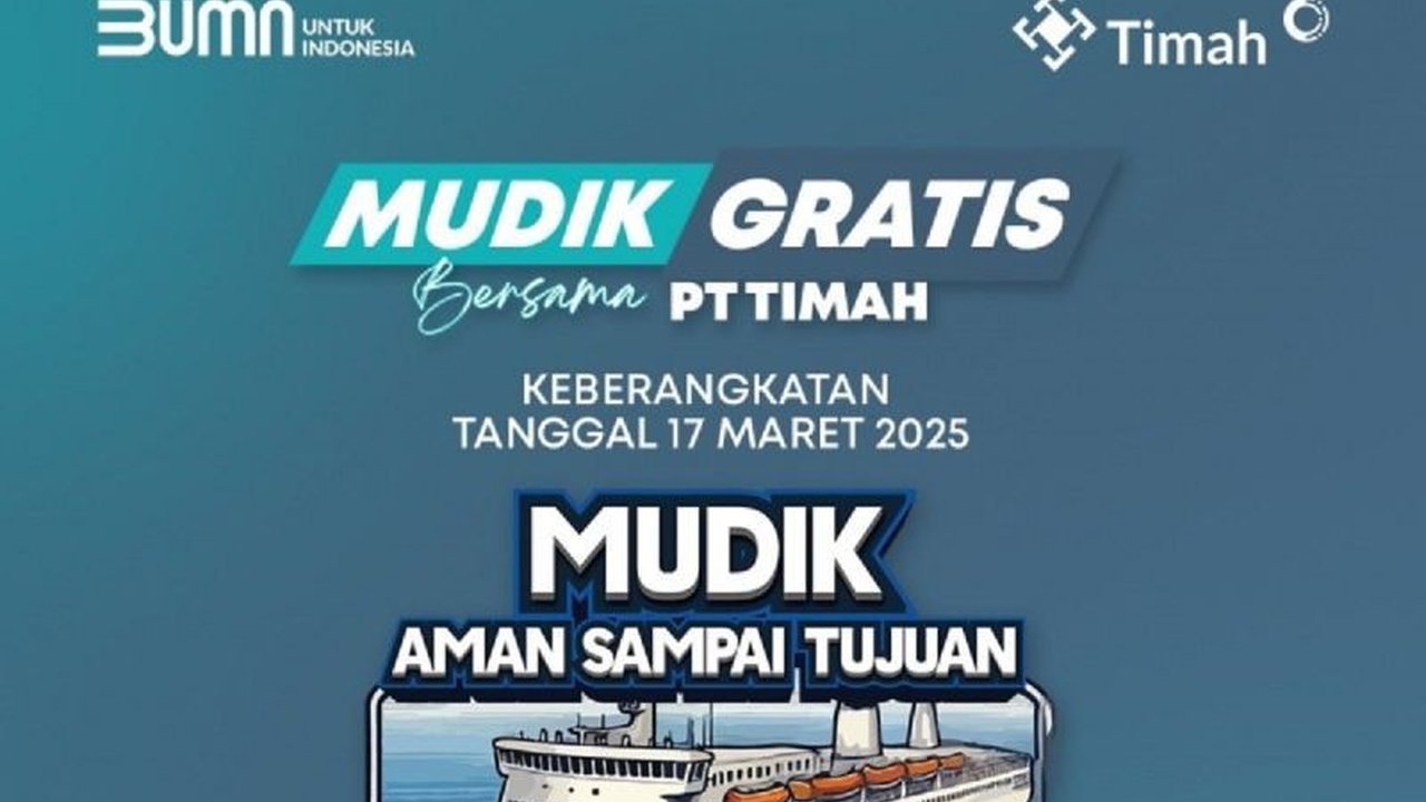 PT Timah Tbk dan Kementerian BUMN menggelar program mudik gratis tahun 2025, membantu ratusan warga Bangka Belitung dan Kepri pulang kampung untuk merayakan Idul Fitri.