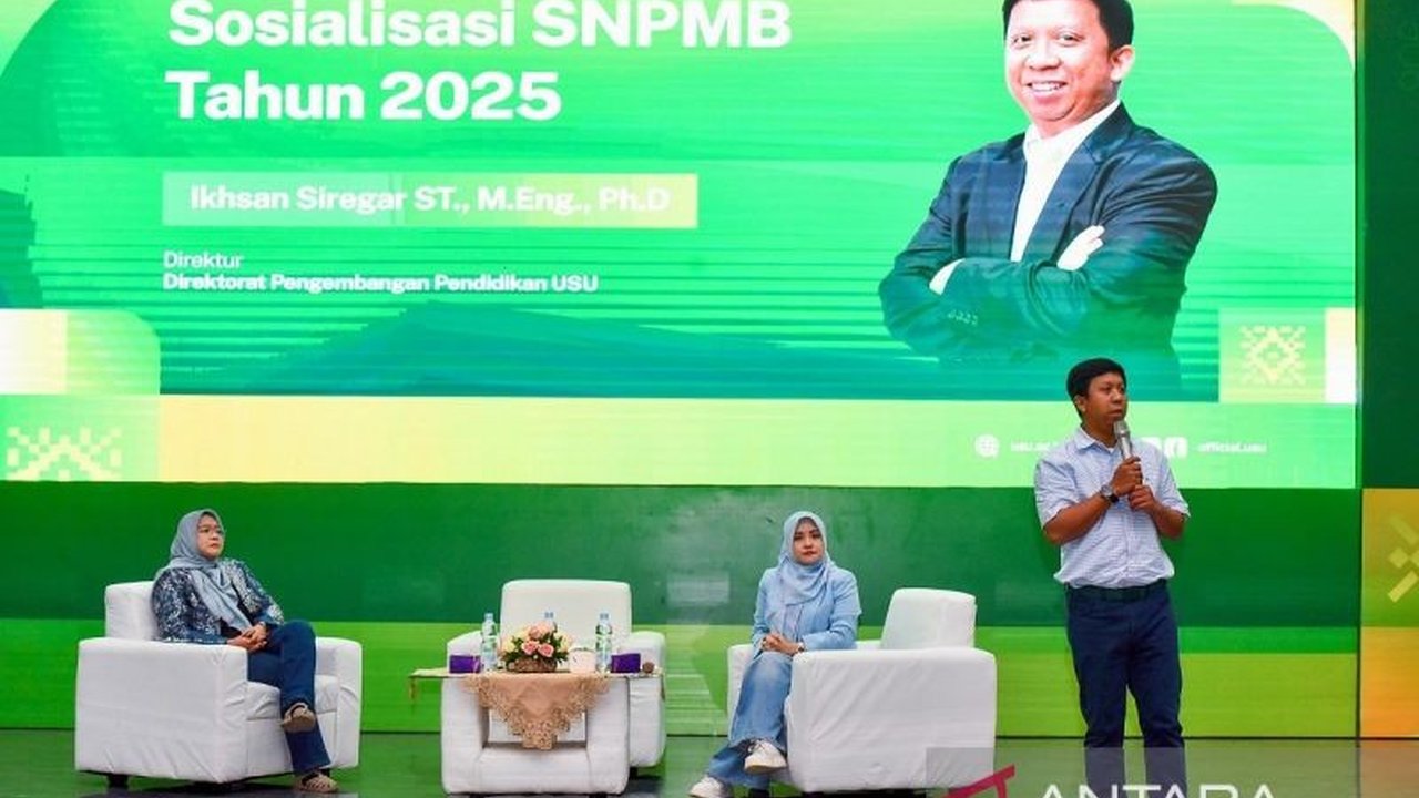 Universitas Sumatera Utara (USU) menggelar sosialisasi SNPMB 2025 kepada siswa SMA/SMK/MA se-Sumatera Utara, memberikan informasi lengkap jalur masuk, prodi, dan beasiswa.