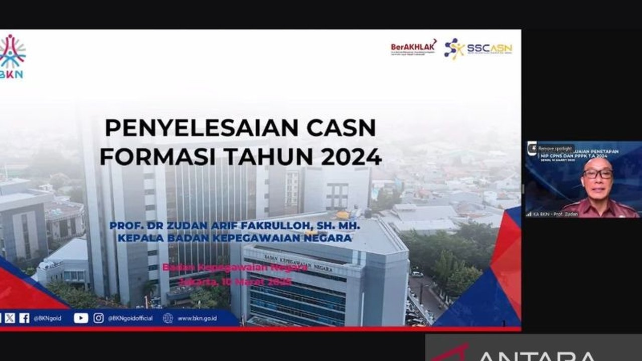 BKN sesuaikan jadwal pengangkatan CPNS dan PPPK 2024 karena keterisian formasi belum optimal dan perlunya penataan tenaga non-ASN secara menyeluruh, sehingga pengangkatan diundur hingga Oktober 2025 dan Maret 2026.