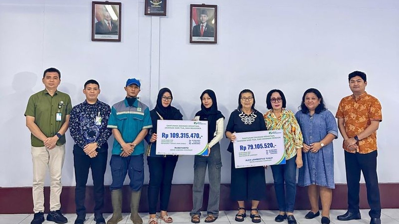 BPJS Ketenagakerjaan Cabang Bitung memberikan santunan kematian dan manfaat lainnya senilai Rp188,42 juta kepada ahli waris dua karyawan PT Deho Canning Company, memberikan perlindungan dan kesejahteraan pekerja.