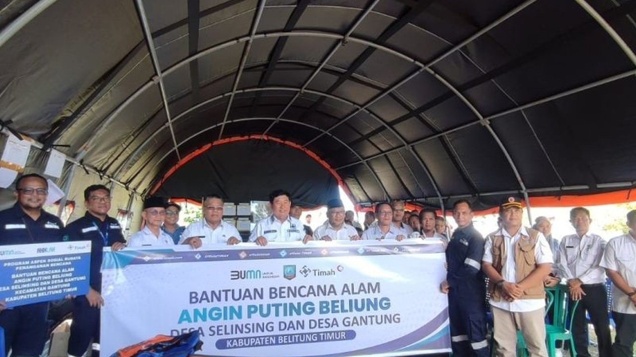 PT Timah Salurkan Bantuan untuk Korban Puting Beliung di Belitung Timur