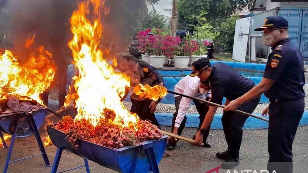 Bea Cukai Aceh memusnahkan 1.765 karung bawang merah impor ilegal dan 26 karung pakaian bekas senilai Rp755 juta karena berpotensi membahayakan kesehatan masyarakat dan merugikan negara.