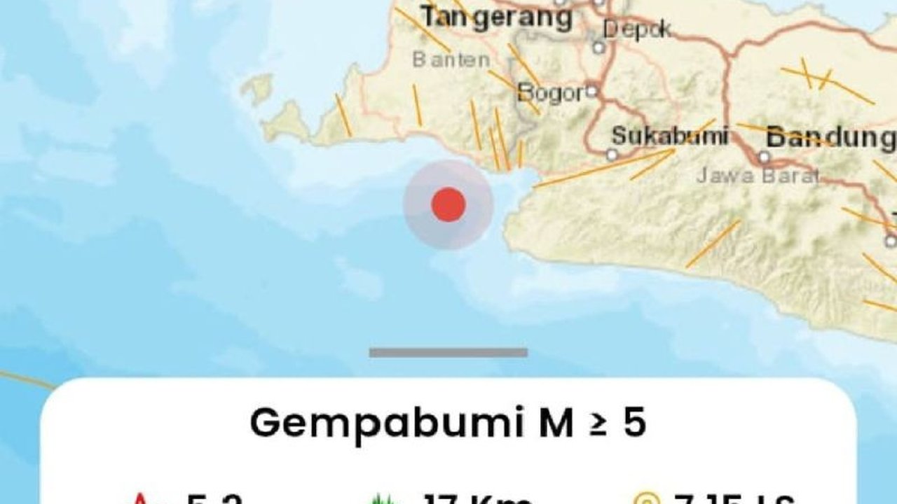 Gempa bumi berkekuatan Magnitudo 5,2 mengguncang Bayah, Banten pada Sabtu pagi dan getarannya terasa hingga Sukabumi, Jawa Barat, meskipun belum ada laporan kerusakan signifikan.