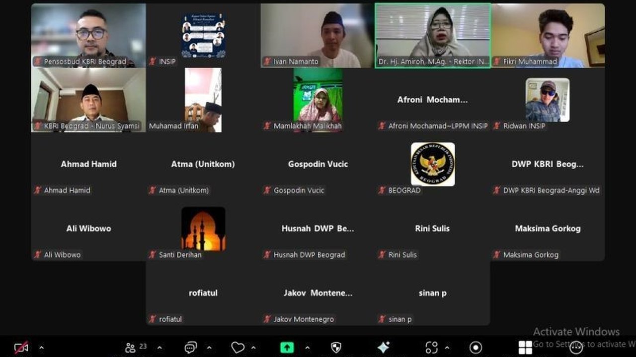 Silaturahmi Ramadan: KBRI Serbia dan INSIP Pemalang Pererat Ukhuwah Lewat Kultum Virtual