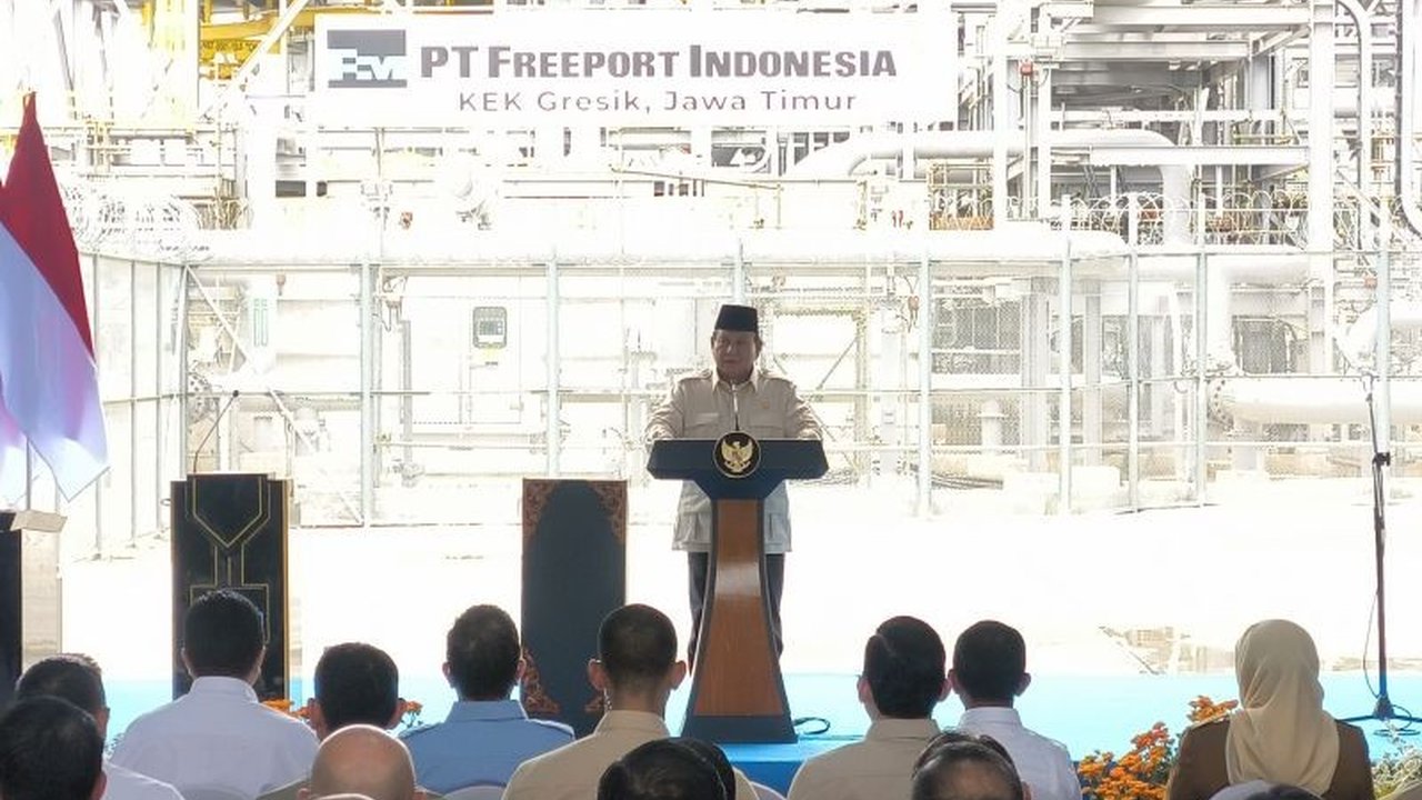 Prabowo Peresmian Smelter Freeport: Jokowi Berhalangan, Angka 8 Jadi Simbol Keberuntungan