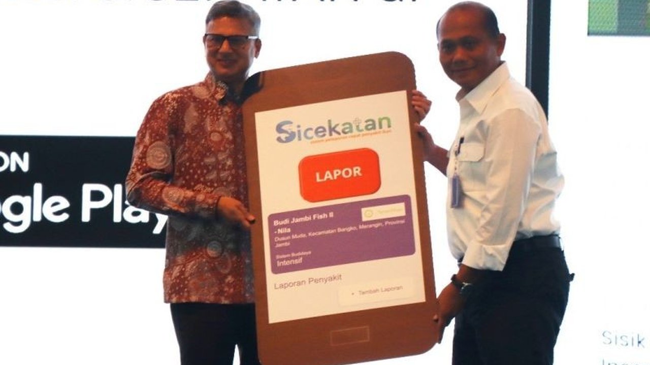 Kementerian Kelautan dan Perikanan (KKP) bersama FAO meluncurkan aplikasi Sicekatan, sebuah sistem pelaporan cepat penyakit ikan berbasis digital untuk meningkatkan produktivitas perikanan budidaya.