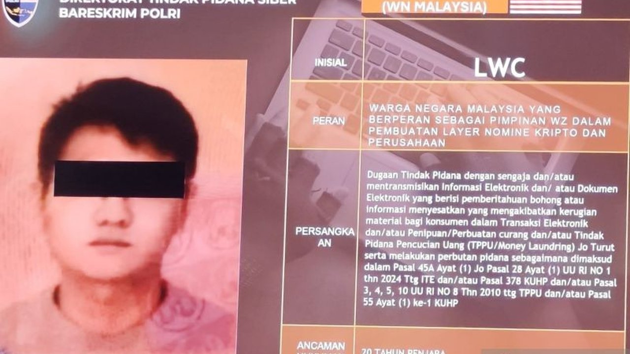 Polri memburu warga Malaysia, LWC, aktor utama penipuan investasi kripto senilai jutaan rupiah melalui platform JYPRX, SYIPC, dan LEEDSX; tiga tersangka lainnya telah ditangkap.