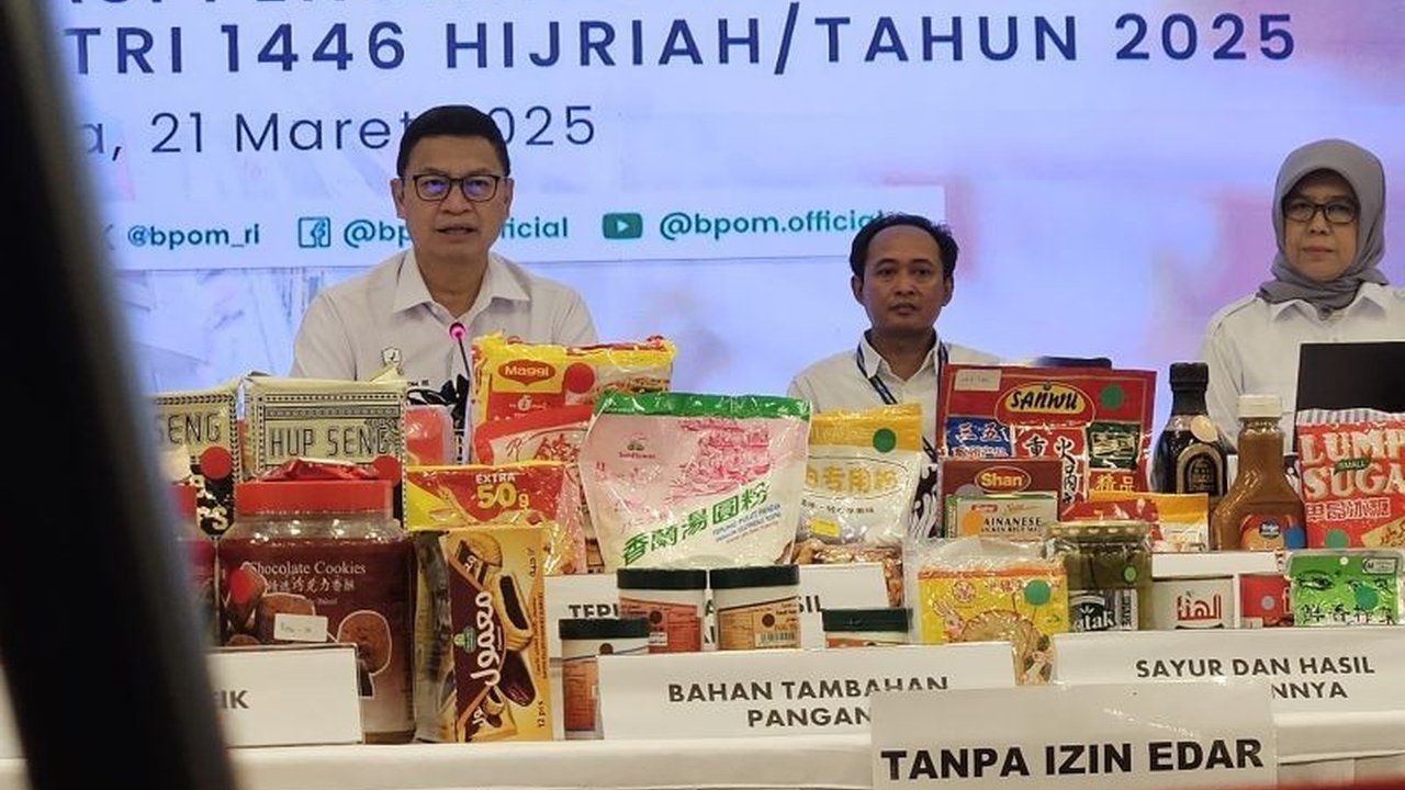 BPOM menemukan 35.534 produk pangan melanggar aturan jelang Lebaran, didominasi produk tanpa izin edar yang banyak ditemukan di Jakarta.