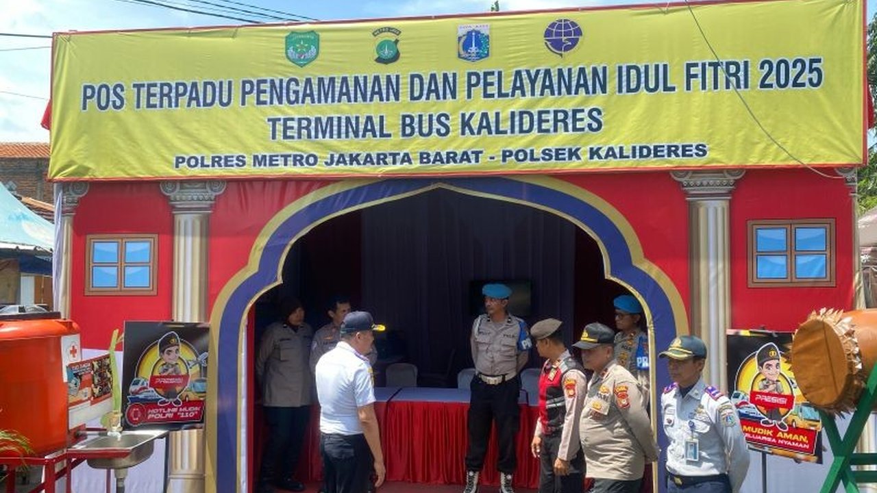 Posko pengamanan terpadu dan posko kesehatan untuk Lebaran 2025 di Terminal Kalideres, Jakarta Barat, telah resmi beroperasi sejak 21 Maret 2025, menyediakan layanan pemeriksaan kesehatan gratis dan tes urine bagi penumpang dan pengemudi.