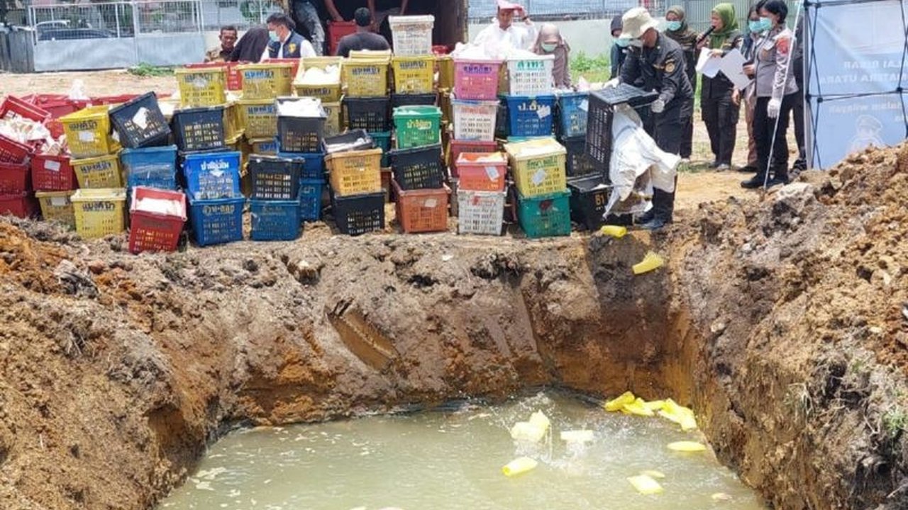 Ditreskrimsus Polda Sumut memusnahkan empat ton mangga impor ilegal asal Thailand yang disita dari sebuah truk di Medan, karena diduga mengancam kesehatan masyarakat.