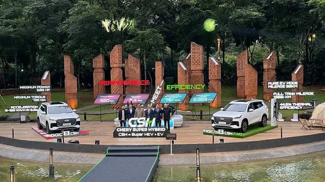 Chery Sales Indonesia memperkenalkan teknologi Chery Super Hybrid di Jakarta. (Liputan6.com/Septian)