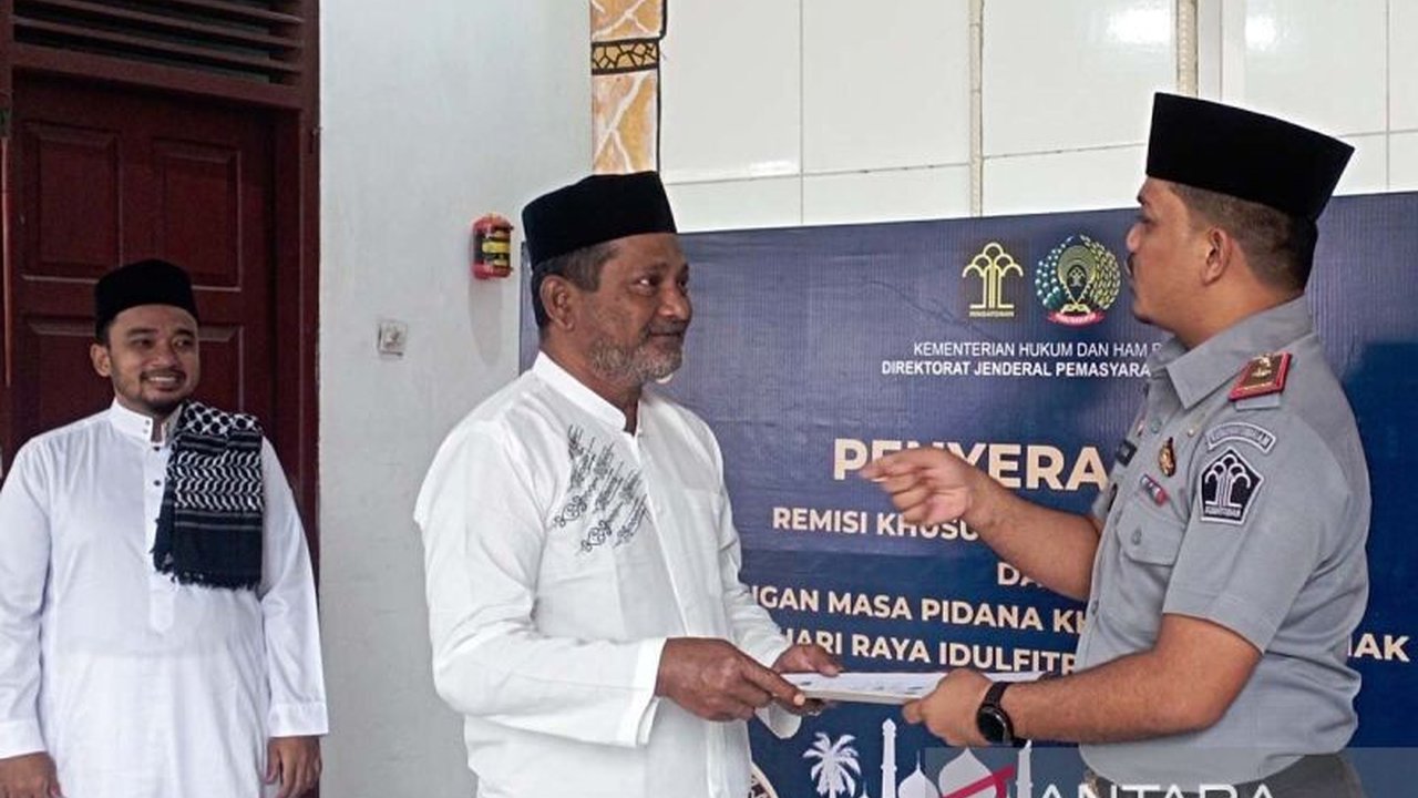 Kantor Wilayah Ditjenpas Aceh mengusulkan remisi Idul Fitri 1446 H untuk 5.532 warga binaan, dengan pengurangan masa hukuman bervariasi dari 15 hari hingga dua bulan, termasuk dua orang yang diusulkan langsung bebas.