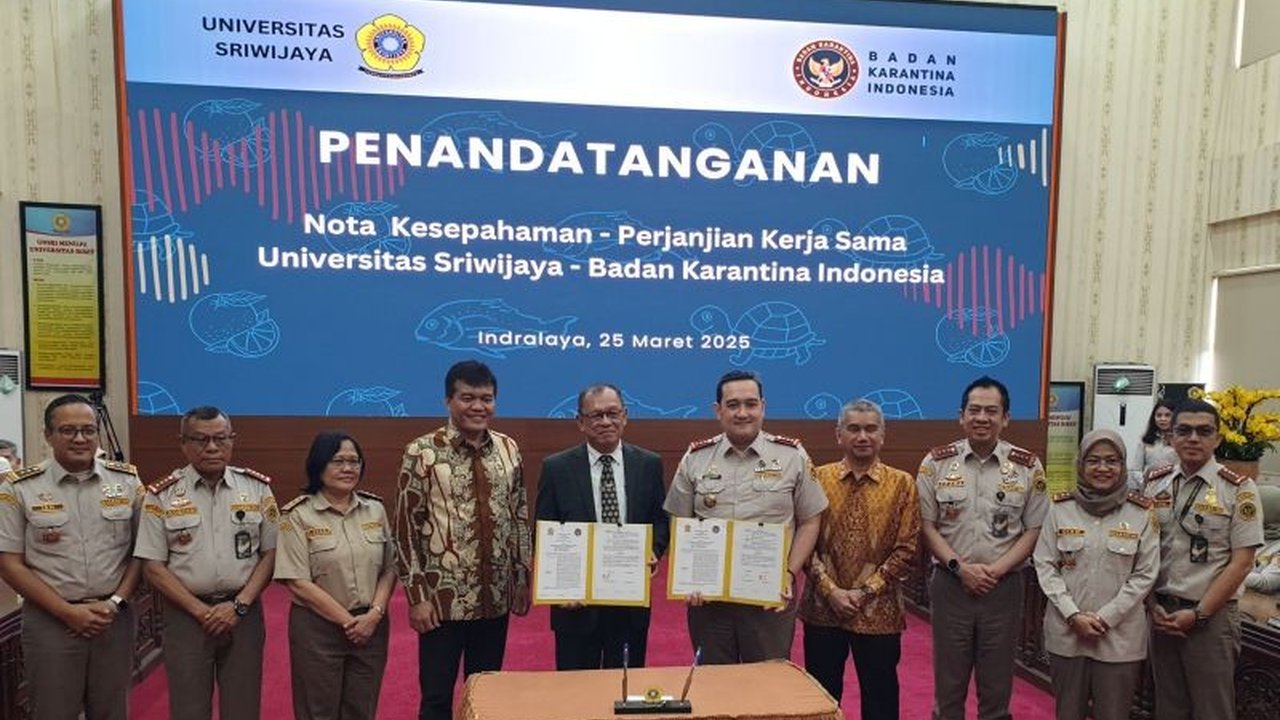 Badan Karantina Indonesia (Barantin) dan Universitas Sriwijaya (Unsri) menjalin kerja sama untuk meningkatkan kemampuan SDM dan pengawasan karantina komoditas pertanian, perikanan, dan peternakan.