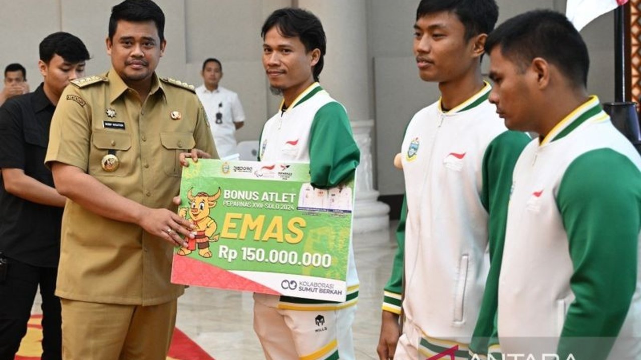 Gubernur Sumatera Utara, Bobby Nasution, menambah bonus atlet PON XXI Aceh-Sumut 2024 dan menyamakan bonus atlet Peparnas Solo 2024 dengan atlet PON, serta menanggung pajak bonus tersebut.