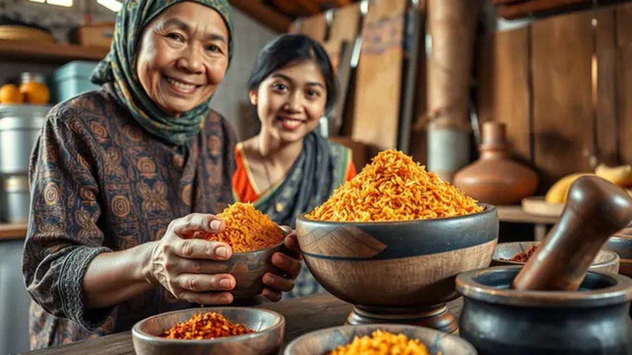 cara membuat serundeng kelapa Ilustrasi dibuat AI