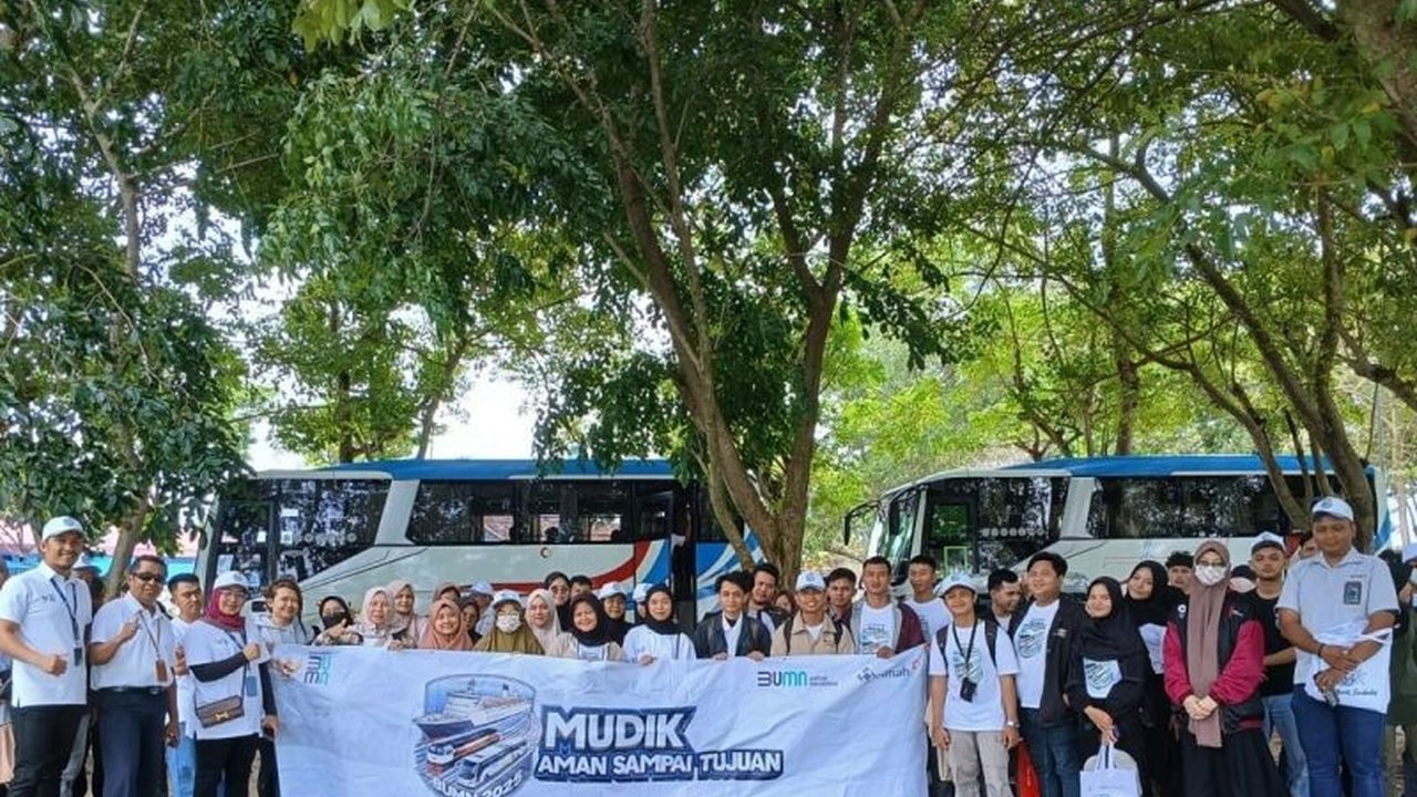 186 Pemudik Gratis PT Timah Tiba di Bangka Barat, Sambut Lebaran di Kampung Halaman