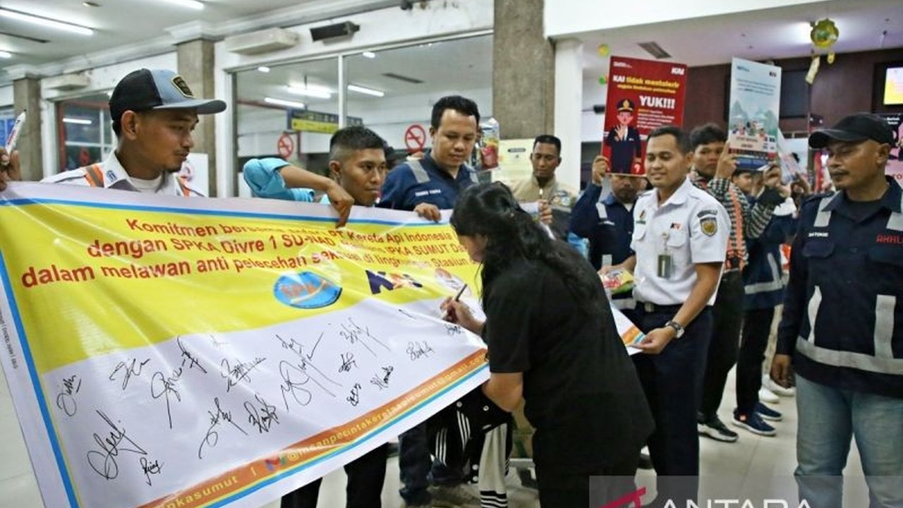 KAI dan IPKA Sumut Sosialisasikan Pencegahan Pelecehan Seksual di Stasiun Medan