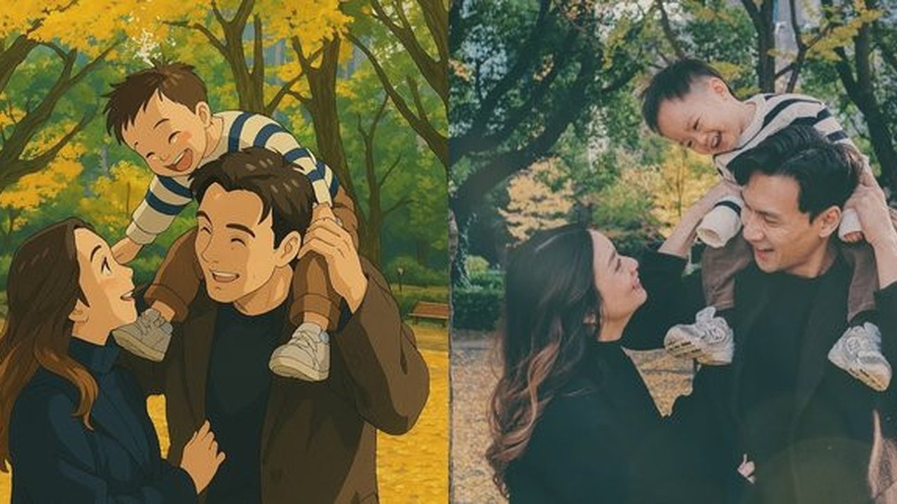 Momen Manis Fendy Chow dan Keluarga Ikut Trend Life in Ghibli