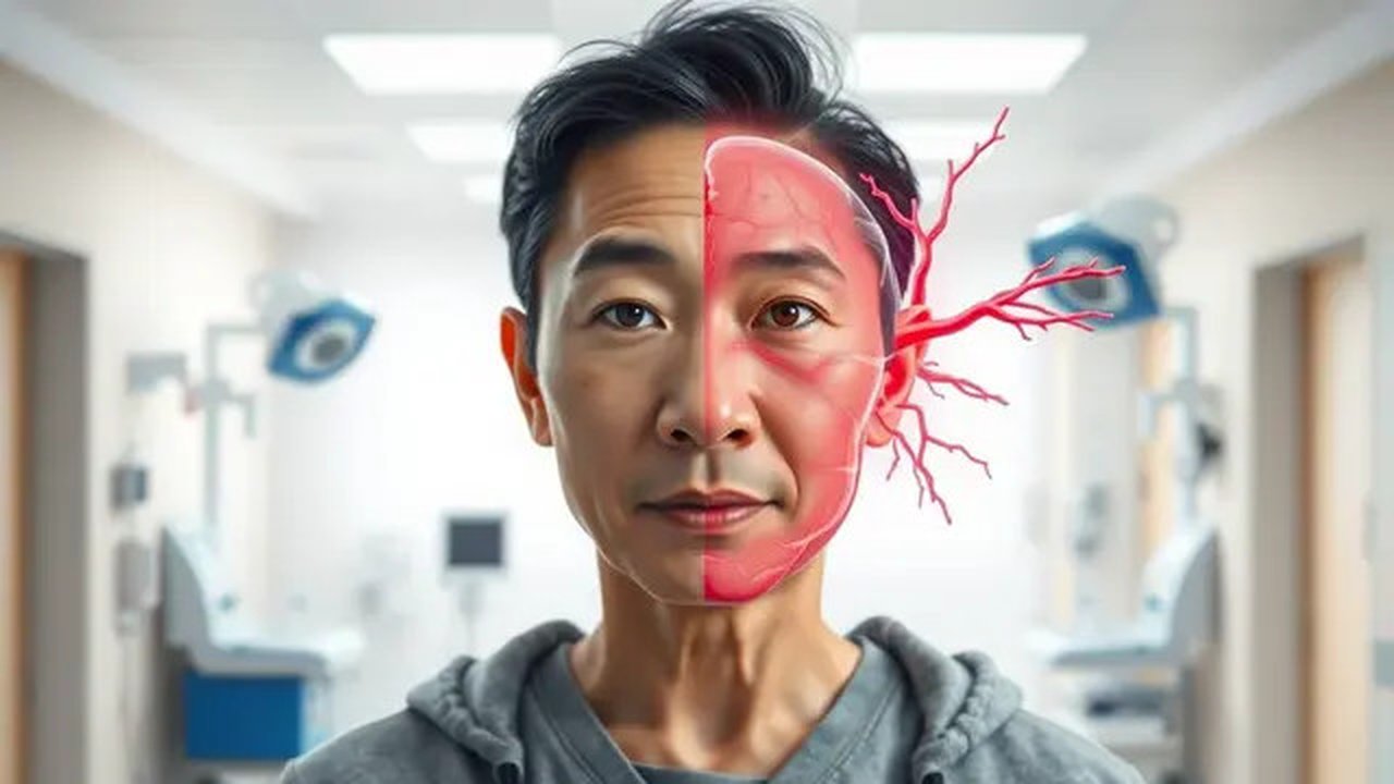 ciri-ciri stroke pada wajah Ilustrasi dibuat AI