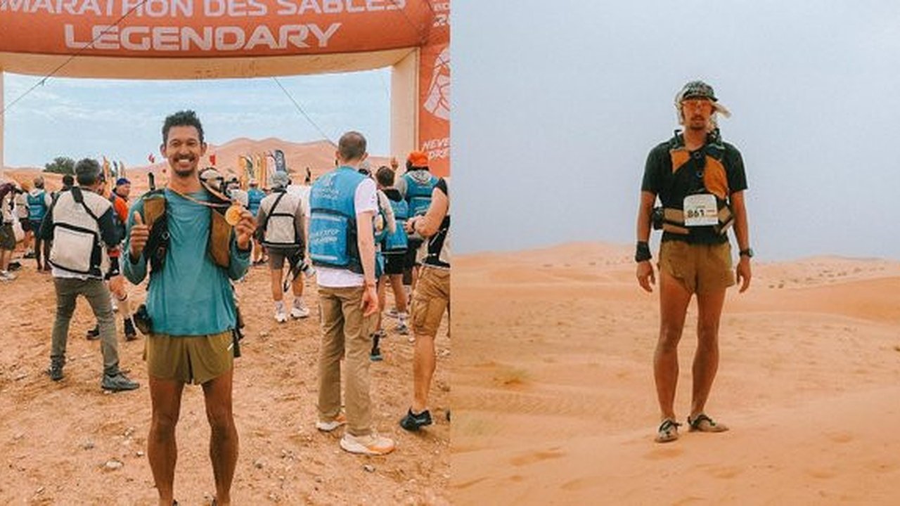 Diego Yanuar Adik Andien Sukses Taklukkan Marathon 250 Km di Gurun Sahara, Lari Cuma Pakai Sandal