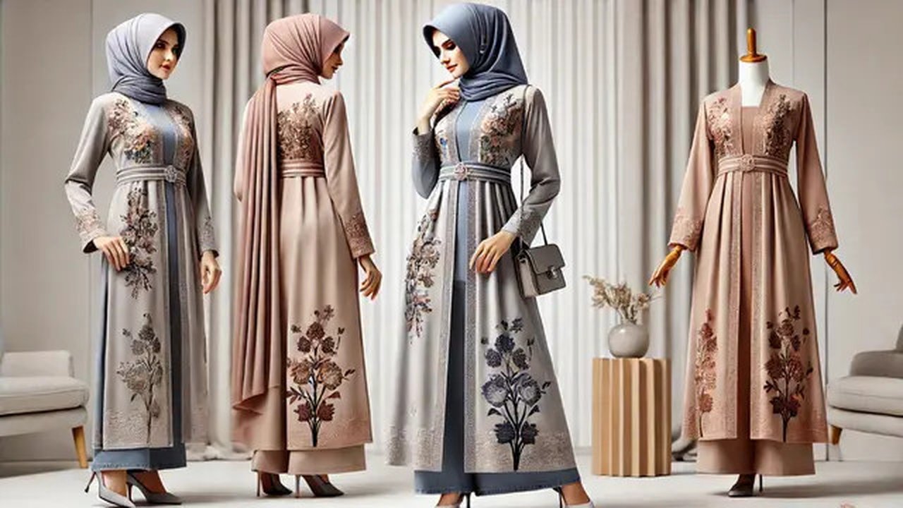 Gamis kombinasi terbaru (Foto: Rizka Nur Laily via ChatGPT)