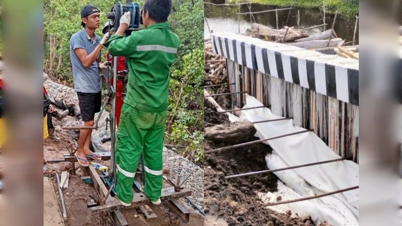 Abrasi Ancam Jalan Ujung Pandaran-Kuala Pembuang, Kalteng; DPUPR Gunakan Sheet Pile Baja