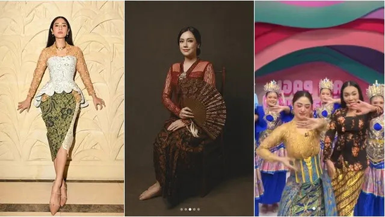Artis rayakan Hari Kartini 2025 dengan kebaya. (sumber: Instagram/therealdisastr/faralljibrill/dewiperssik9)