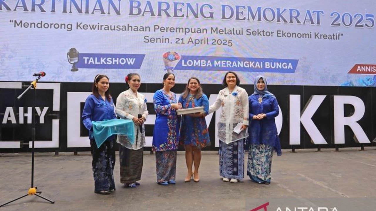 Annisa Pohan, Ketua Umum Srikandi Partai Demokrat, menyerukan pemberdayaan perempuan lewat ekonomi kreatif untuk mendorong kemandirian dan kesejahteraan, memperingati Hari Kartini.