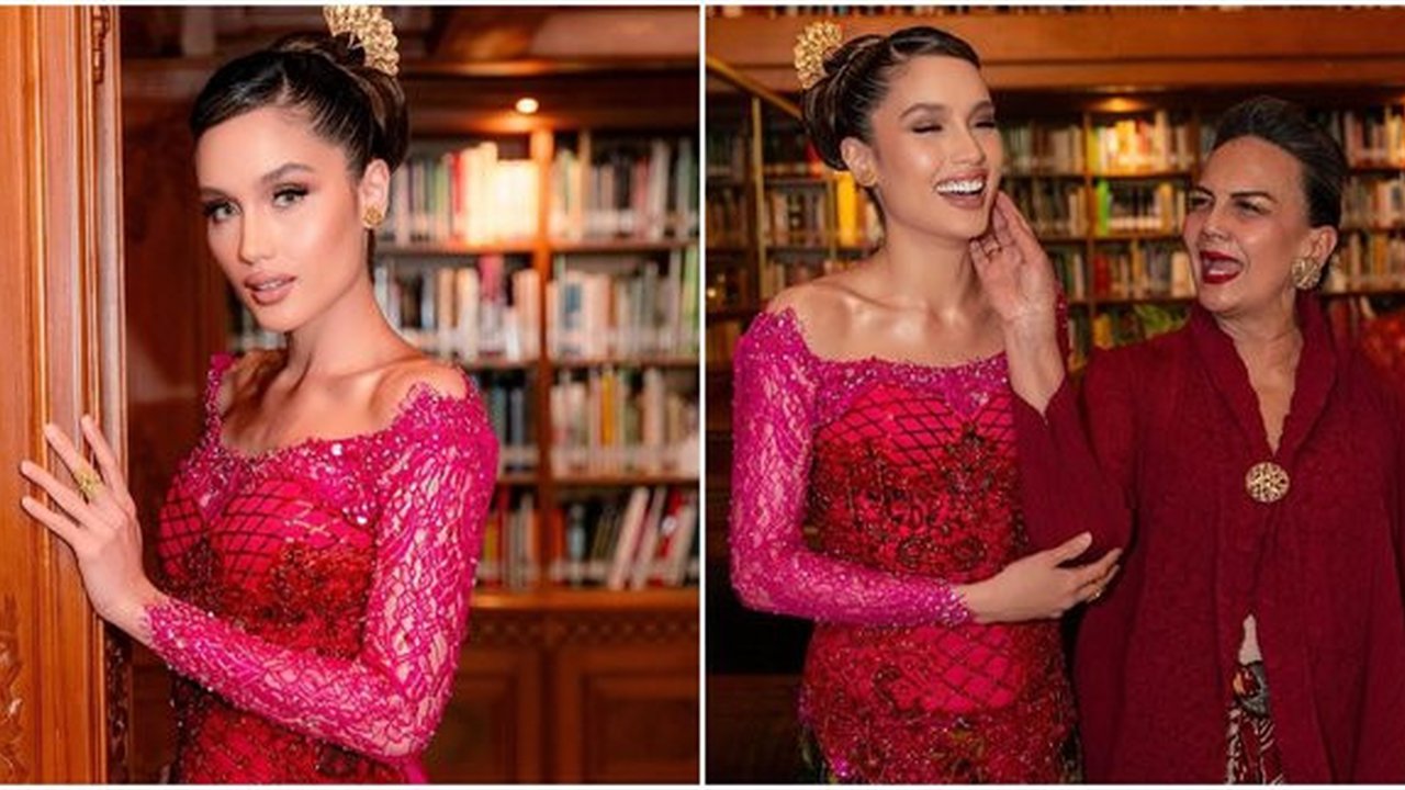 7 Potret Cinta Laura Tampil Elegan dalam Kebaya Merah Muda di Hari Kartini