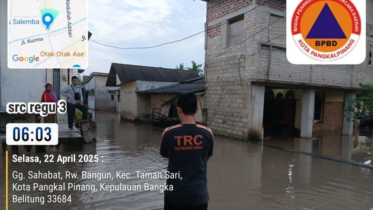 BPBD Pangkalpinang mengeluarkan peringatan dini hujan ekstrem disertai angin kencang dan petir yang berpotensi menyebabkan bencana hidrometeorologi hingga tiga hari ke depan.