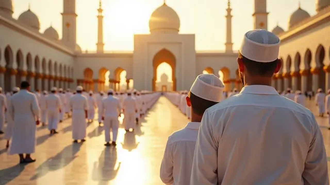 tata cara sholat idul adha Ilustrasi dibuat Stable Diffusion
