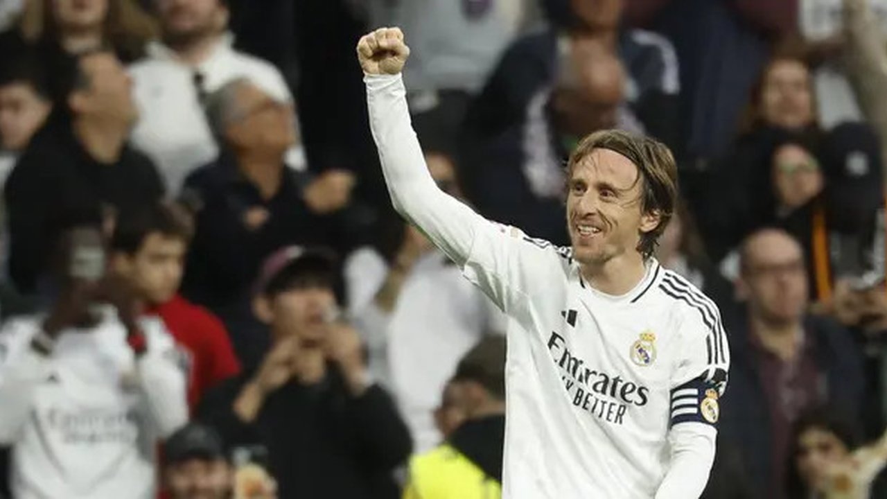 Selebrasi Luka Modric saat Real Madrid mengalahkan Girona (AFP)