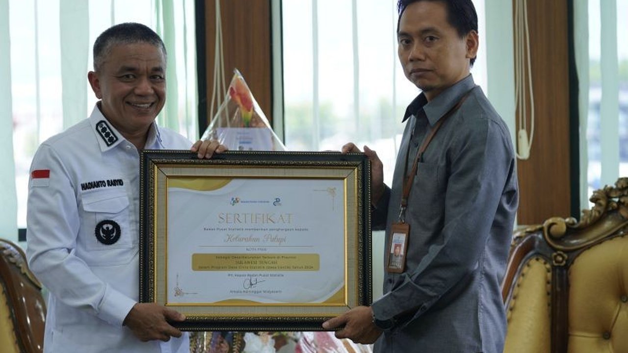 Kelurahan Palupi, Palu, Sulawesi Tengah, berhasil meraih penghargaan Desa/Kelurahan Cinta Statistik (Cantik) Nasional 2024 dari BPS berkat pengelolaan statistik lingkungan, khususnya pengelolaan sampah.