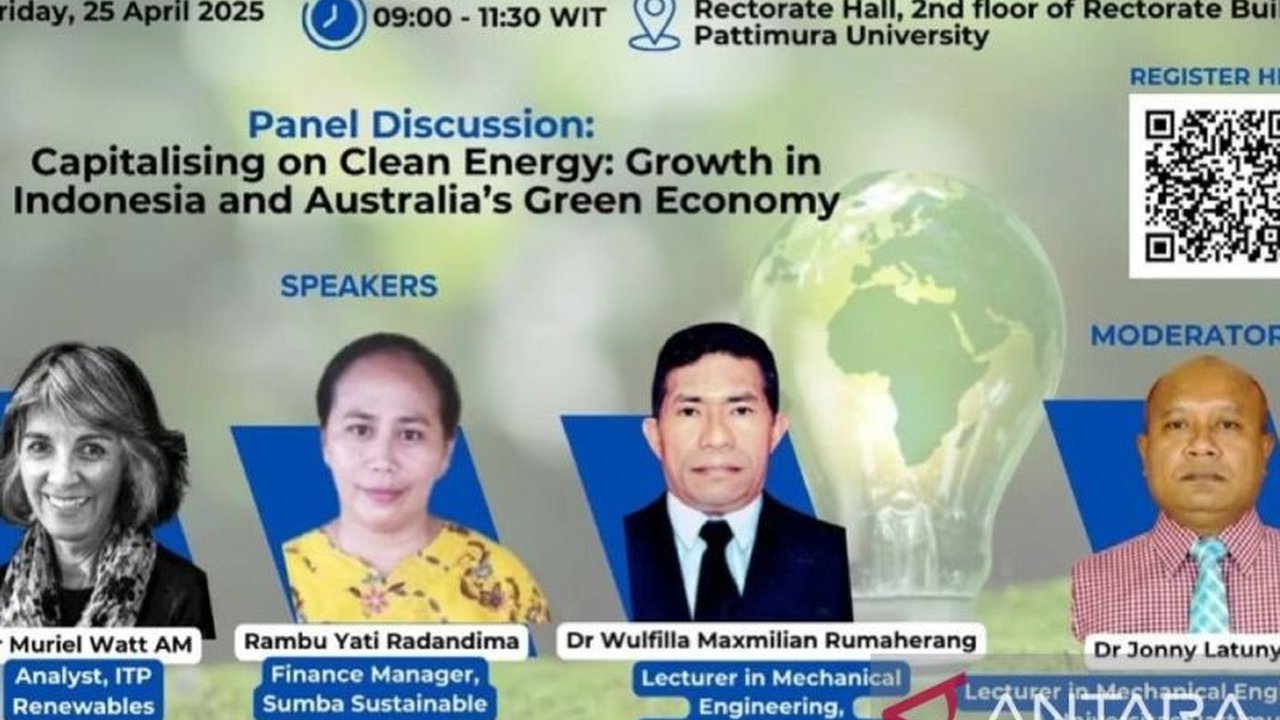 Universitas Pattimura (Unpatti) bermitra dengan Kedubes Australia untuk merancang implementasi energi bersih melalui ekonomi hijau, dengan fokus pada pengembangan energi terbarukan dan infrastruktur ramah lingkungan.