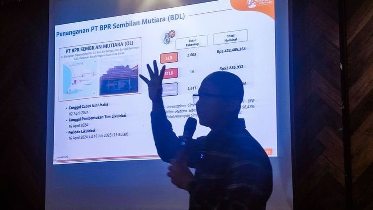 Lembaga Penjamin Simpanan (LPS) telah membayarkan Rp10,4 miliar untuk melindungi simpanan nasabah di tiga Bank Perkreditan Rakyat (BPR) yang dilikuidasi di Sumatera Barat pada tahun 2024.