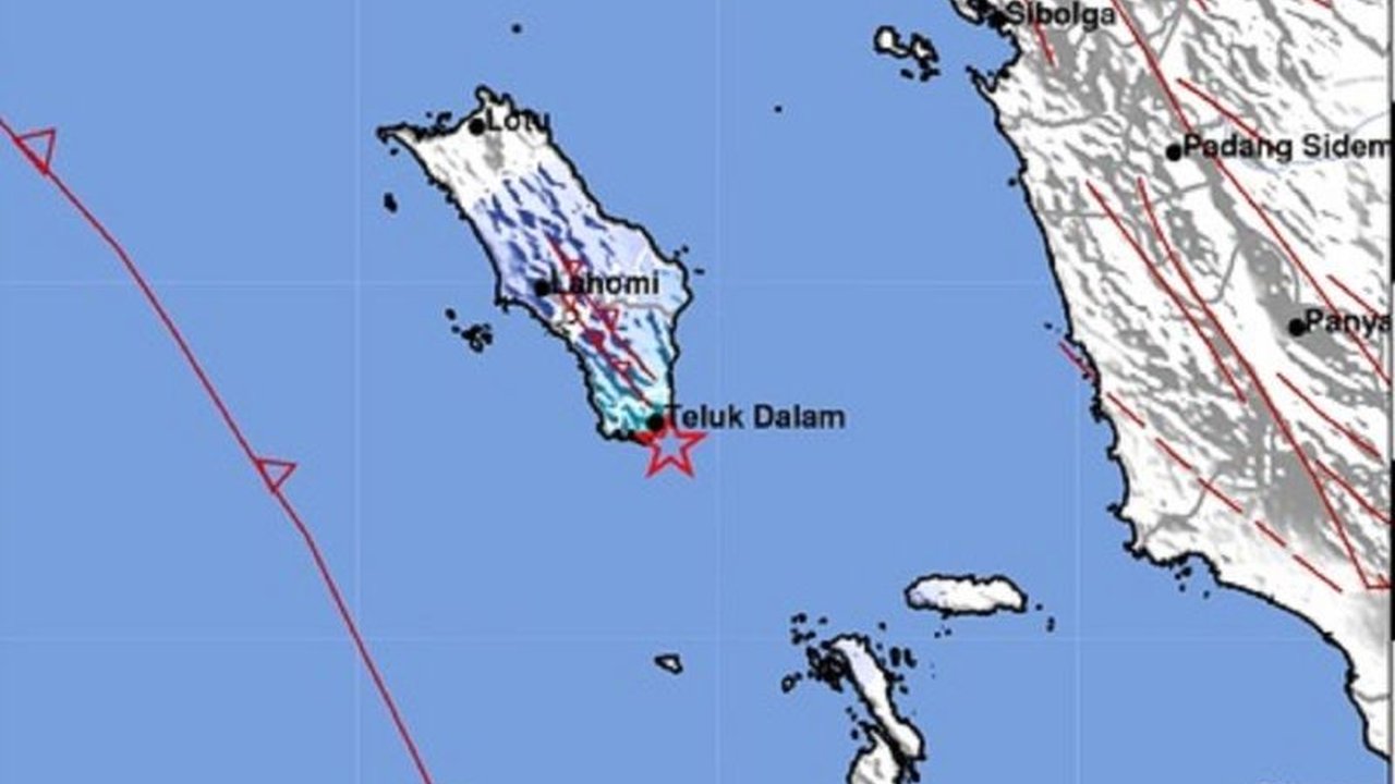 BMKG melaporkan gempa magnitudo 4,4 di Nias Selatan akibat aktivitas Sesar Besar Sumatera, dirasakan hingga Teluk Dalam, namun belum ada laporan kerusakan.