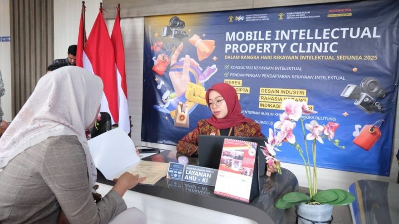Kemenkumham Kepulauan Bangka Belitung sukses melayani 270 konsultasi dan mendampingi pendaftaran merek serta desain industri dalam acara Mobile Intellectual Property Clinic (MIC).