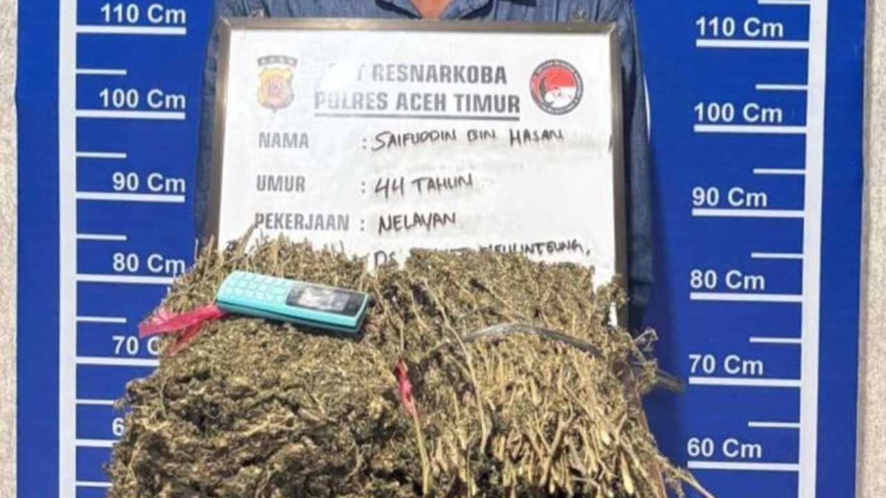 Polisi di Aceh Timur berhasil menggagalkan peredaran 1,6 kilogram ganja dan menangkap seorang tersangka, SA (44), di rumahnya di Gampong Buket Meulinteung berdasarkan informasi dari masyarakat.