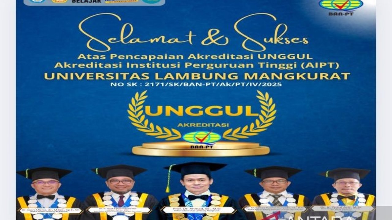 Universitas Lambung Mangkurat (ULM) berhasil meraih akreditasi Unggul dari BAN-PT, menjadikannya perguruan tinggi negeri favorit di Kalimantan dengan kualitas pendidikan dan penelitian terbaik.