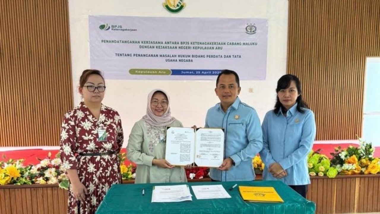 BPJAMSOSTEK Cabang Maluku dan Kejari Kepulauan Aru resmi bekerja sama untuk meningkatkan kepatuhan perusahaan dalam program jaminan sosial ketenagakerjaan, melindungi hak pekerja di Kepulauan Aru.