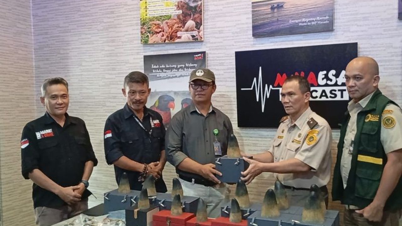 Kementerian Kehutanan menggagalkan penyelundupan bagian tubuh satwa dilindungi, termasuk cula badak, di Bandara Sam Ratulangi, Manado, yang melibatkan warga negara asing asal China.