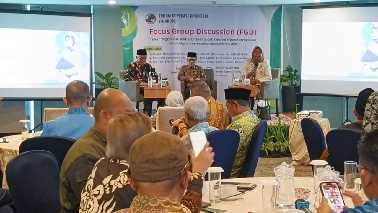 Pentingnya pengakuan hak milik tanah bagi koperasi di Indonesia dibahas dalam FGD, sebagai solusi atas ketimpangan agraria dan kemiskinan, sekaligus implementasi reforma agraria yang berkeadilan.