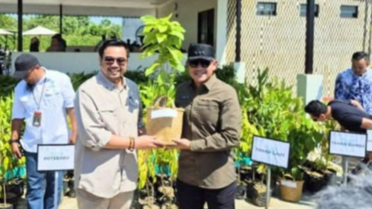 Wakil Menteri Kehutanan RI menyerahkan 3.000 bibit tanaman produktif kepada tujuh kabupaten/kota di Kalimantan Selatan untuk memperkuat ketahanan pangan dan pemberdayaan masyarakat.