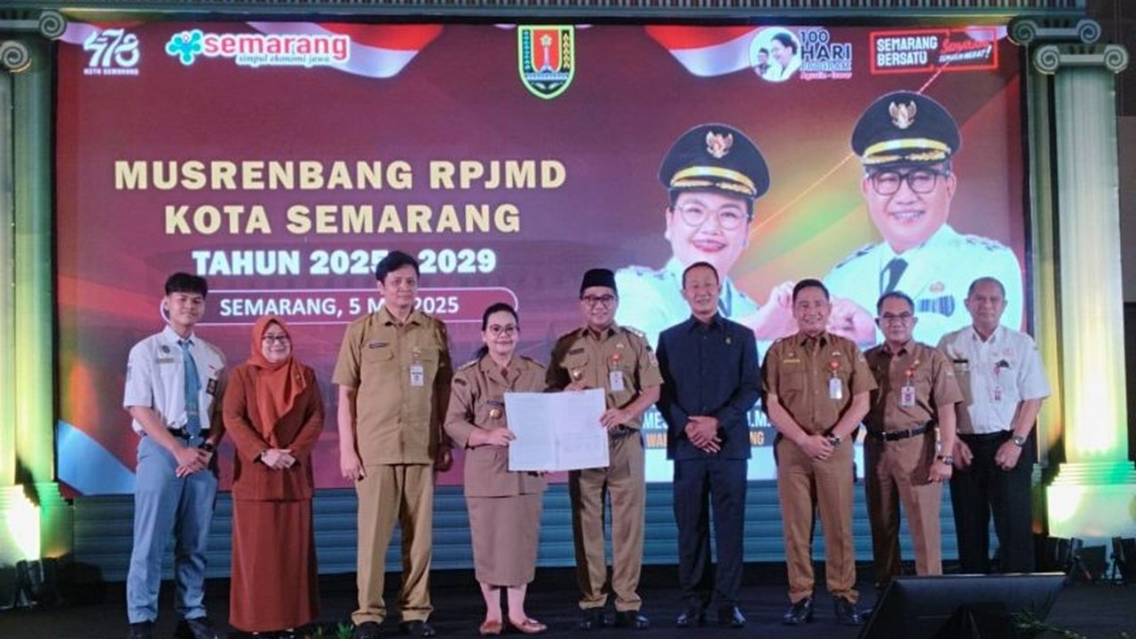 Wali Kota Semarang, Agustina Wilujeng Pramestuti, fokus pada pembangunan infrastruktur layanan dasar, terutama kesehatan dan pendidikan, dalam RPJMD Kota Semarang 2025-2029.